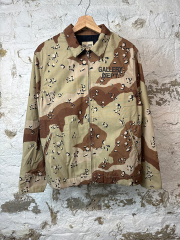 Gallery Dept Camo Zip Up Jacket Sz L