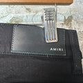 Amiri MX1 Black Leather Black Denim Jeans Sz 29
