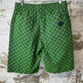 Gucci GG Monogram Cargo Green Shorts Sz M