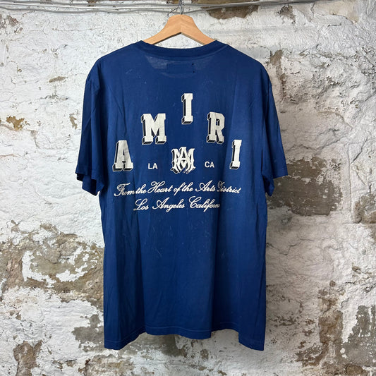 Amiri Cracked White Spell Blue T-Shirt Sz L