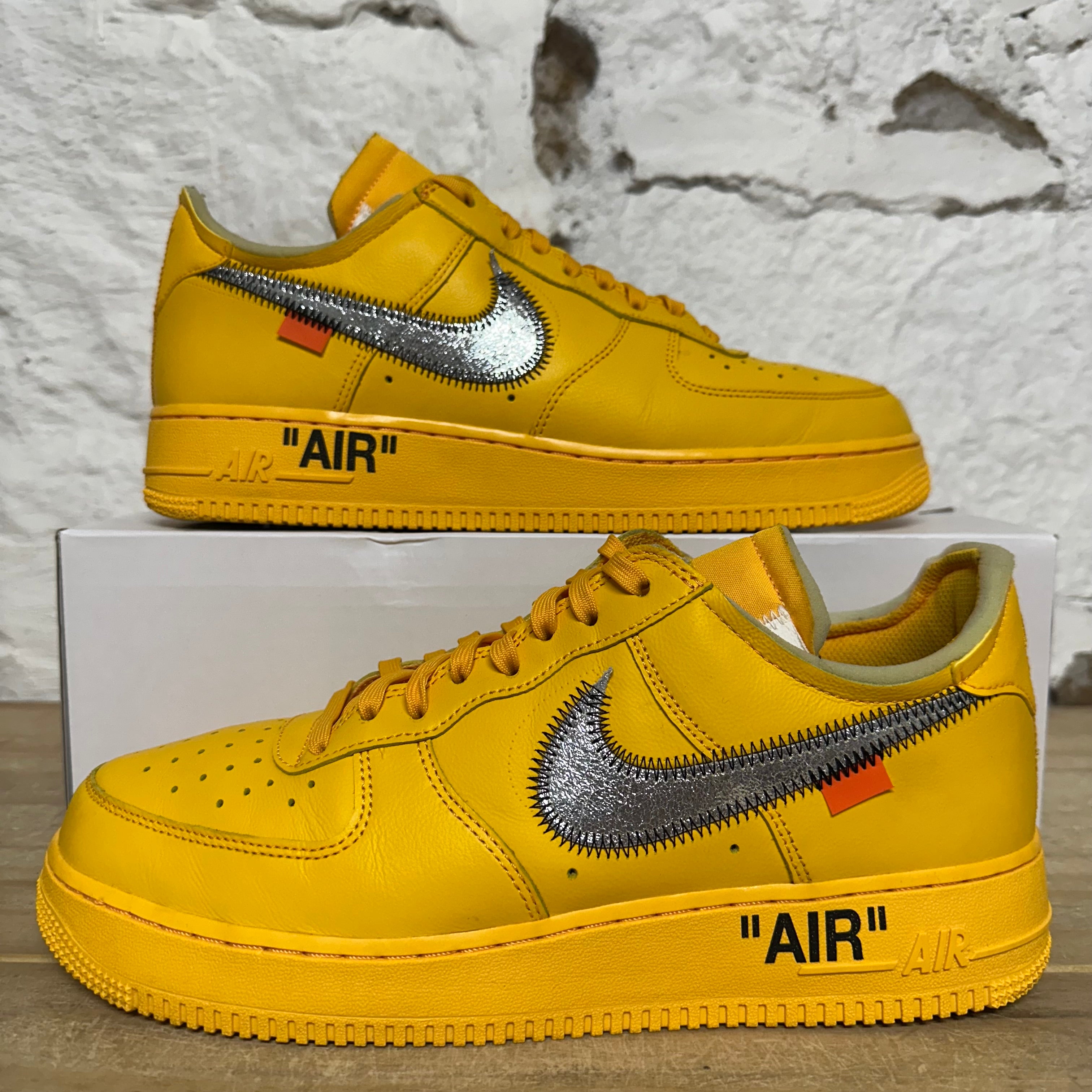 Nike Air Force 1 Low Off-White ICA University Gold Sz 10