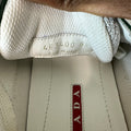 Prada Americas Cup Green Patent Grey White Sneaker Sz 8.5
