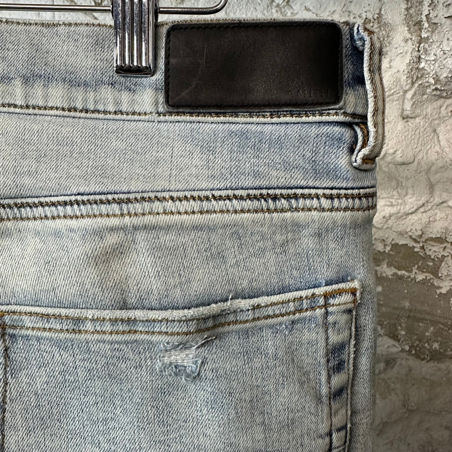 Amiri Plain Washed Blue Denim Jeans Sz 36