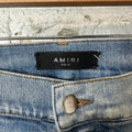 Amiri MX1 Cracked Orange Blue Denim Jeans Sz 38