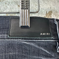 Amiri MX1 Black Leather Grey Denim Jeans Sz 31