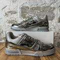 Louis Vuitton Silver Trainer Sneaker Sz 10.5 (9LV)
