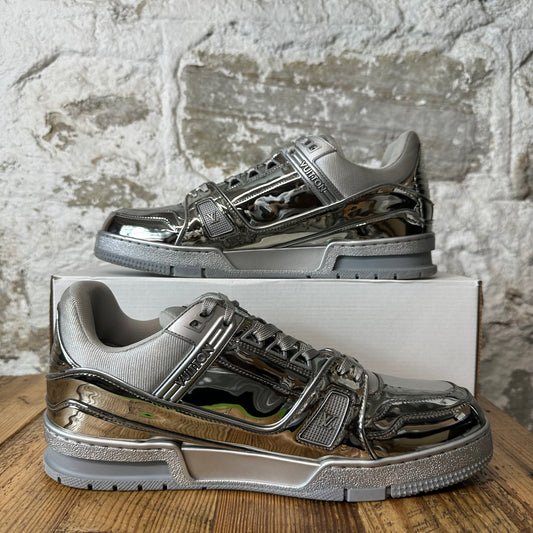 Louis Vuitton Silver Trainer Sneaker Sz 10.5 (9LV)