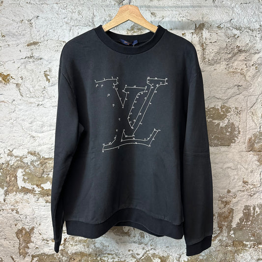 Louis Vuitton Stitch Print Black Crewneck Sz XL