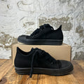 Rick Owens Jumbo Lace Triple Black Canvas Sneaker Sz 12 (45)