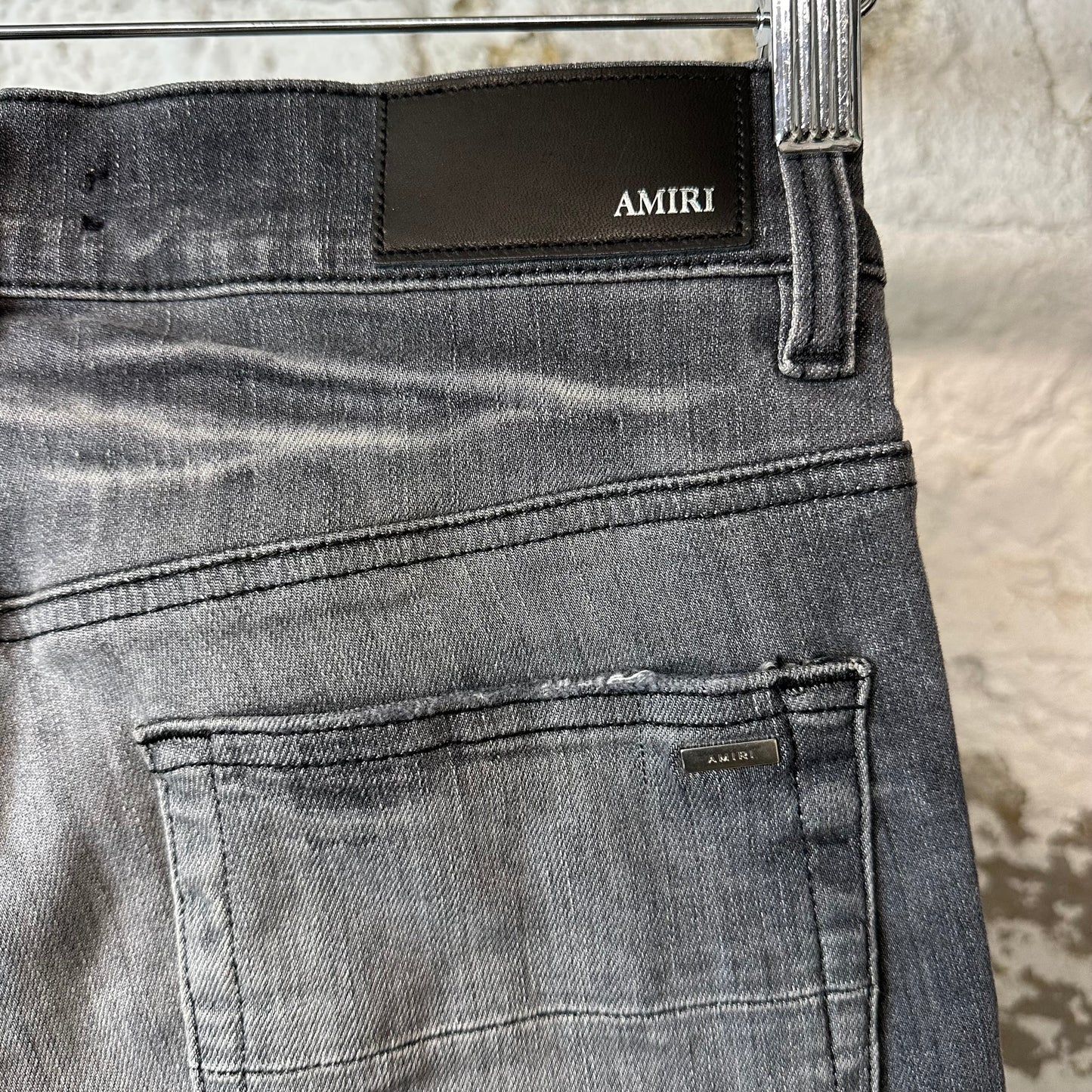 Amiri MX1 Red Suede Grey Denim Jeans Sz 29 DS