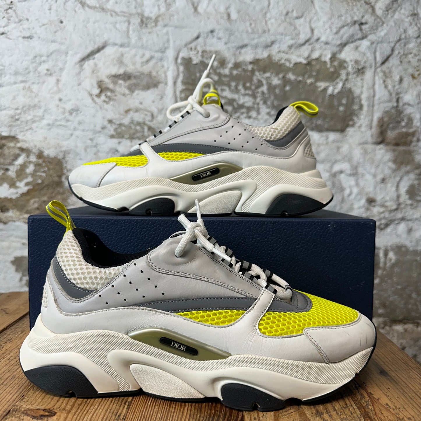 Dior B22 White Grey Yellow Sneaker Sz 10 (43)