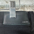 Amiri MX1 Black Leather Black Denim Jeans Sz 31