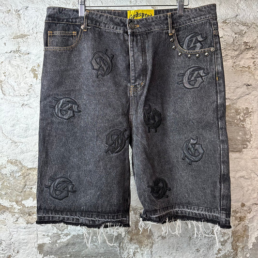 Godspeed Infinity Black Wash Denim Shorts Sz 36
