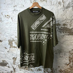 Palm Angels Paisley Olive T-shirt Sz S