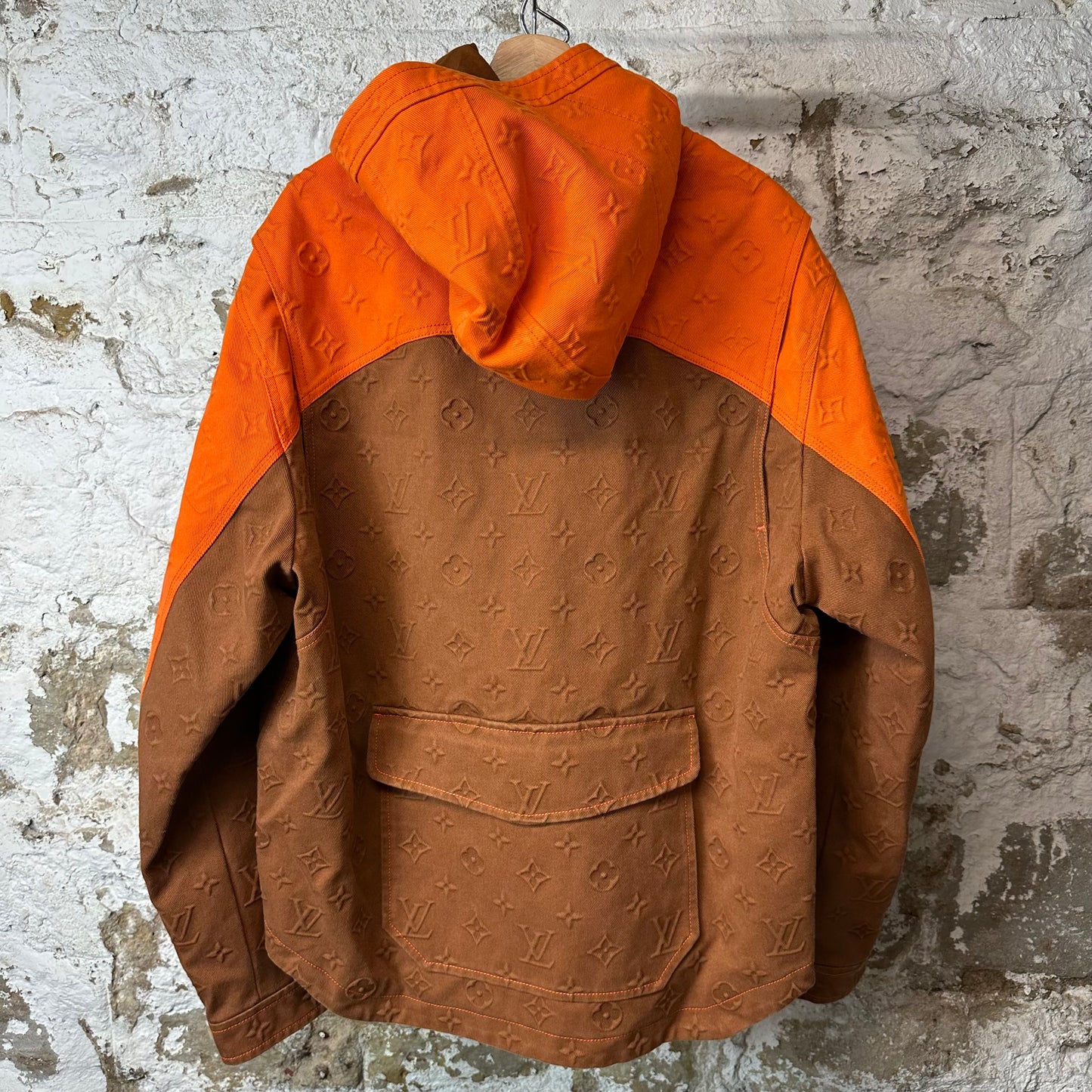 Louis Vuitton Brown Orange Monogram Carpenter Jacket Sz XXXL (56)