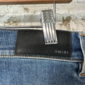 Amiri MX1 Green Plaid Flannel Dark Blue Denim Jeans Sz 30