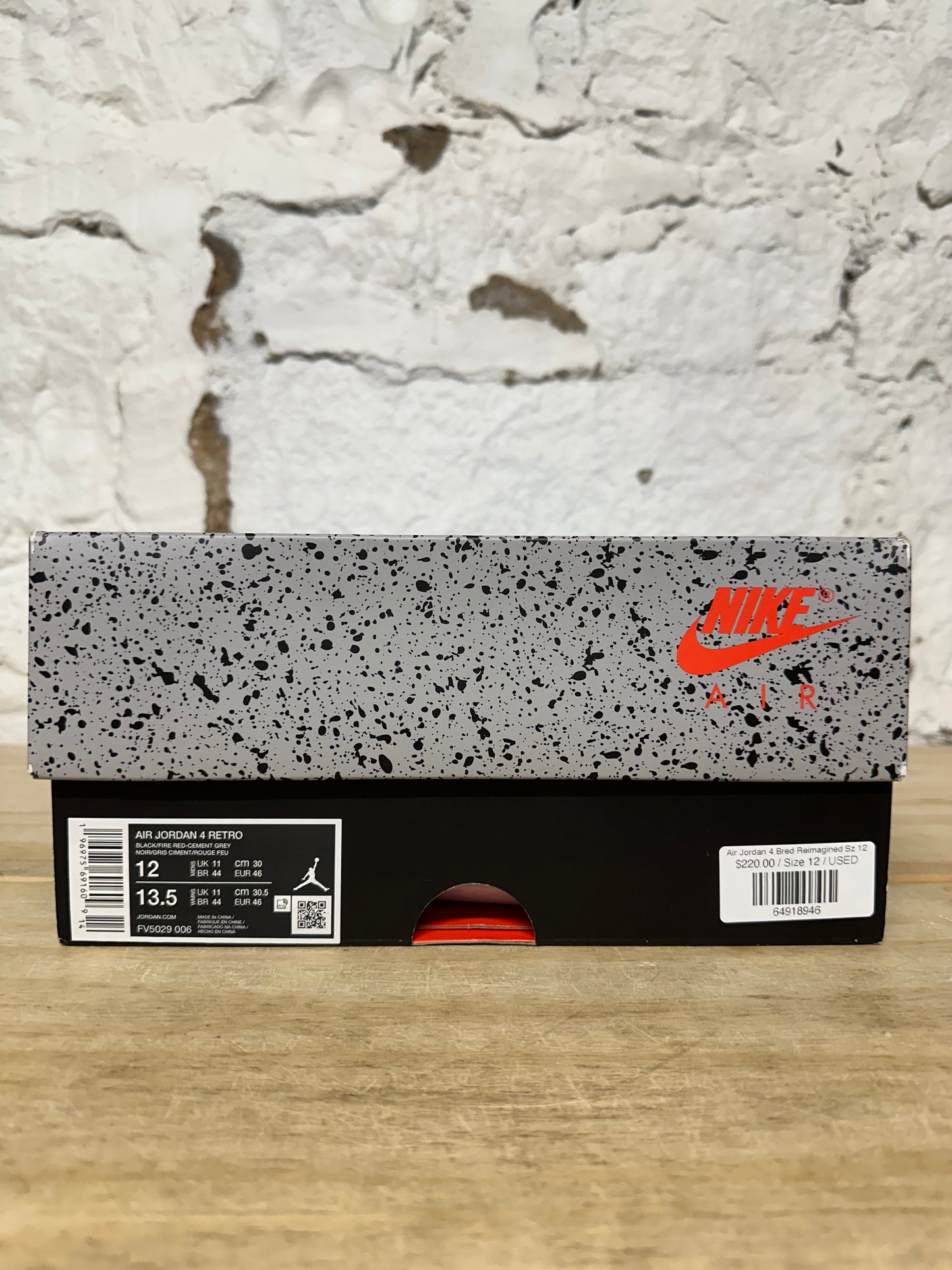 Air Jordan 4 Bred Reimagined Sz 12