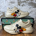 Gucci Rython Mickey Mouse Cream Sneaker Sz 8.5