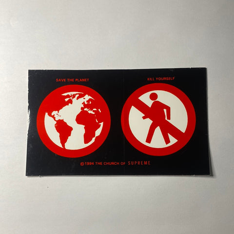 Supreme Save The Planet Sticker
