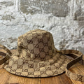 Gucci Reversible GG Monogram Canvas Bucket Hat Sz M