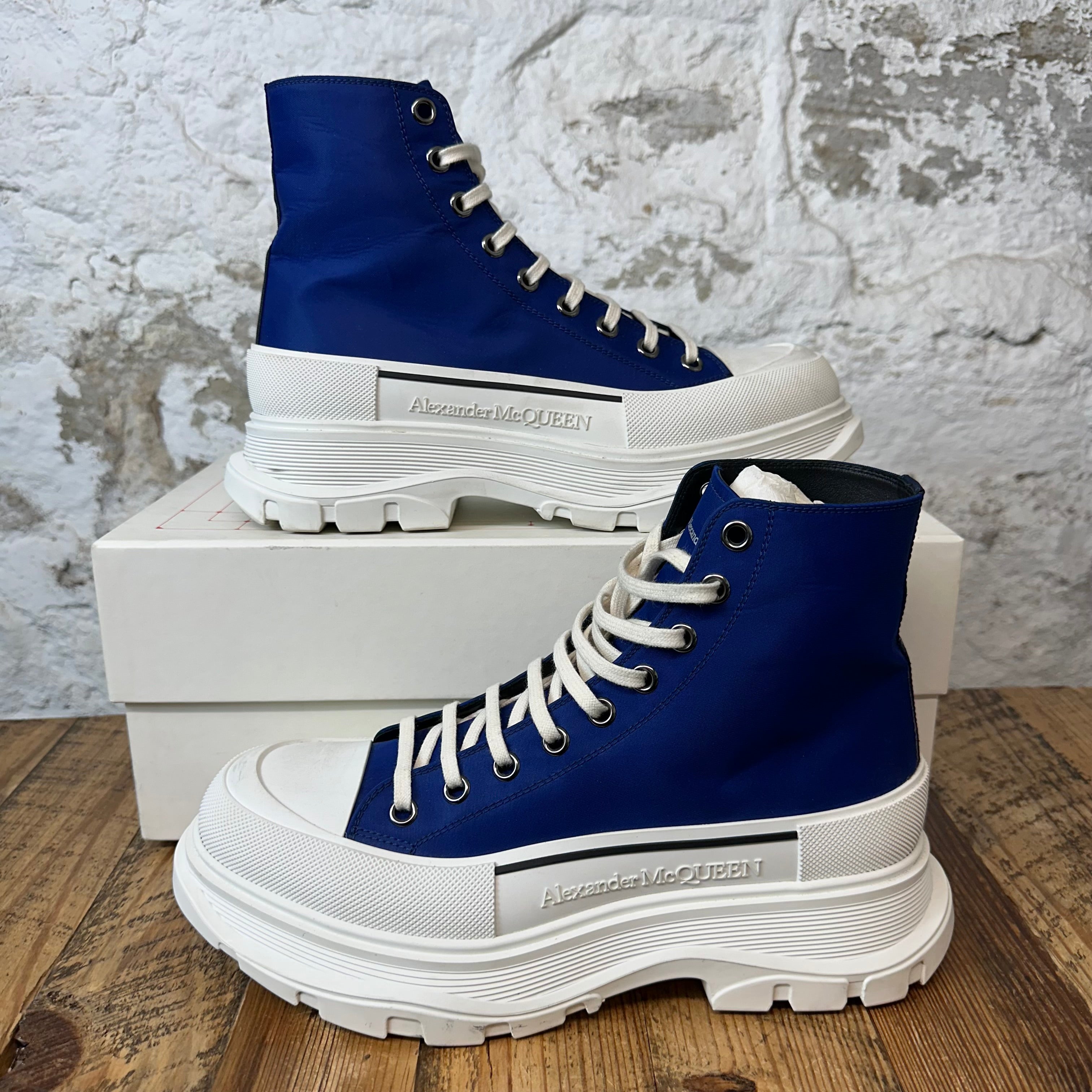 Alexander Mcqueen Blue White Tread Boot High Sz 10.5 (43.5)