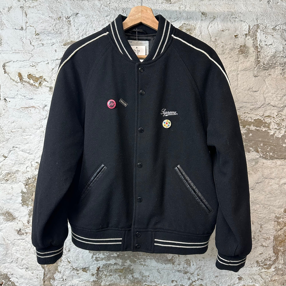 Supreme Bollocks Wool Varsity Jacket Black Sz M