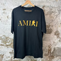 Amiri Yellow Playboy Spellout Black T-Shirt Sz M