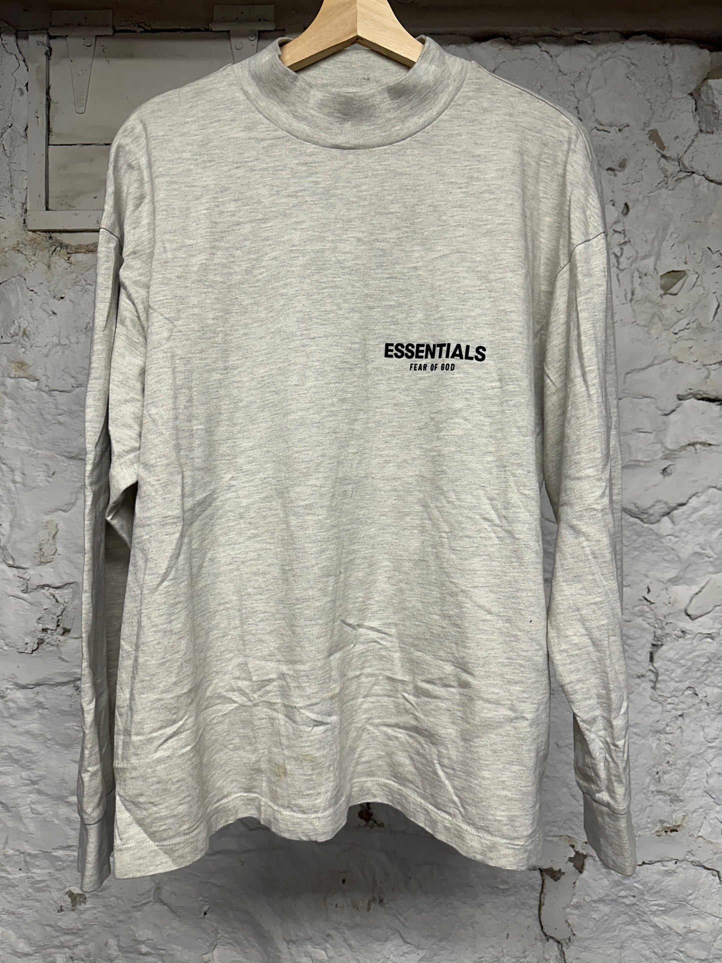Fear of God Essentials Light Oatmeal L/S T-Shirt Sz M
