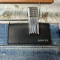 Amiri MX1 Brown Suede Blue Denim Jeans Sz 34