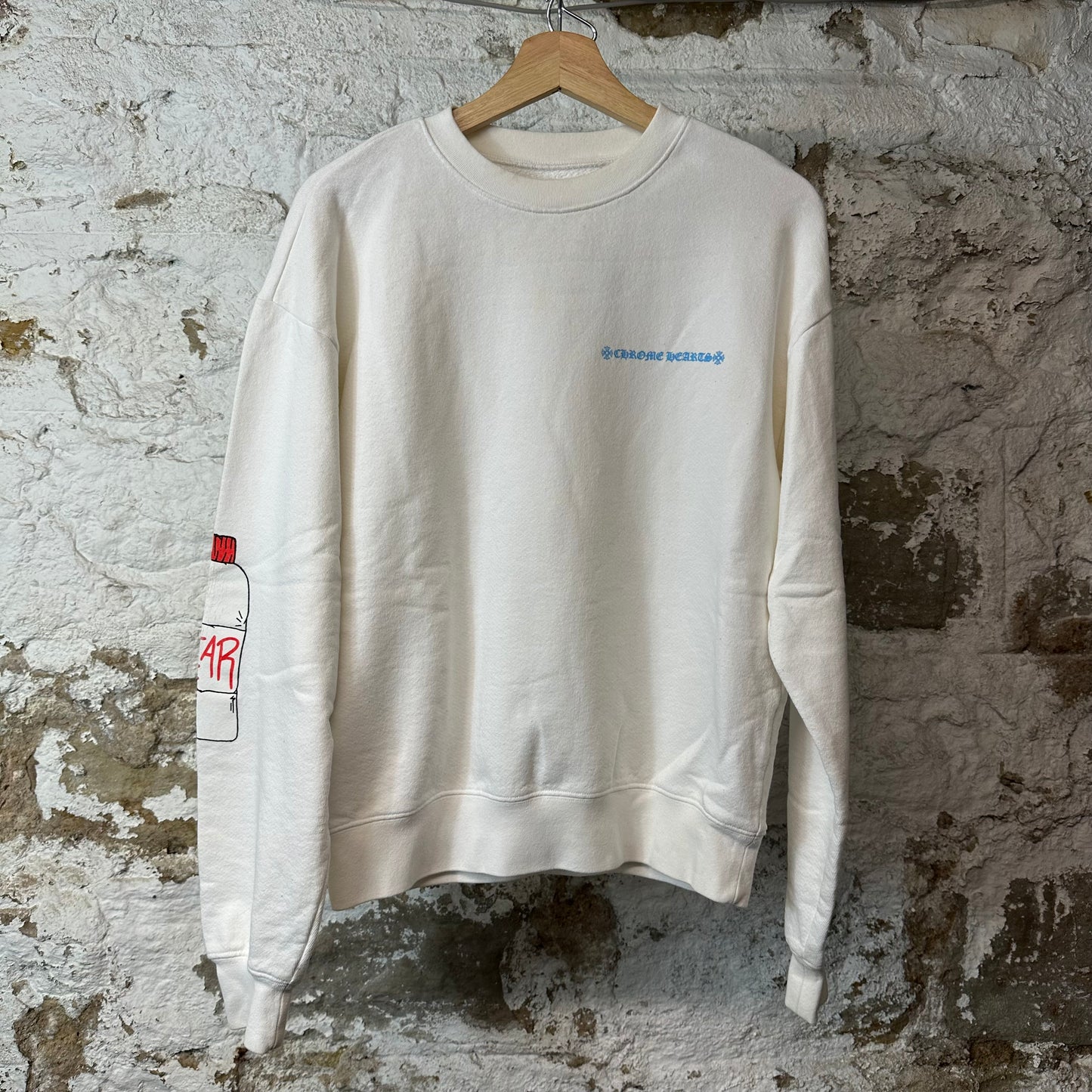 Chrome Hearts Matty Boy Retro Cycle White Crewneck Sz S