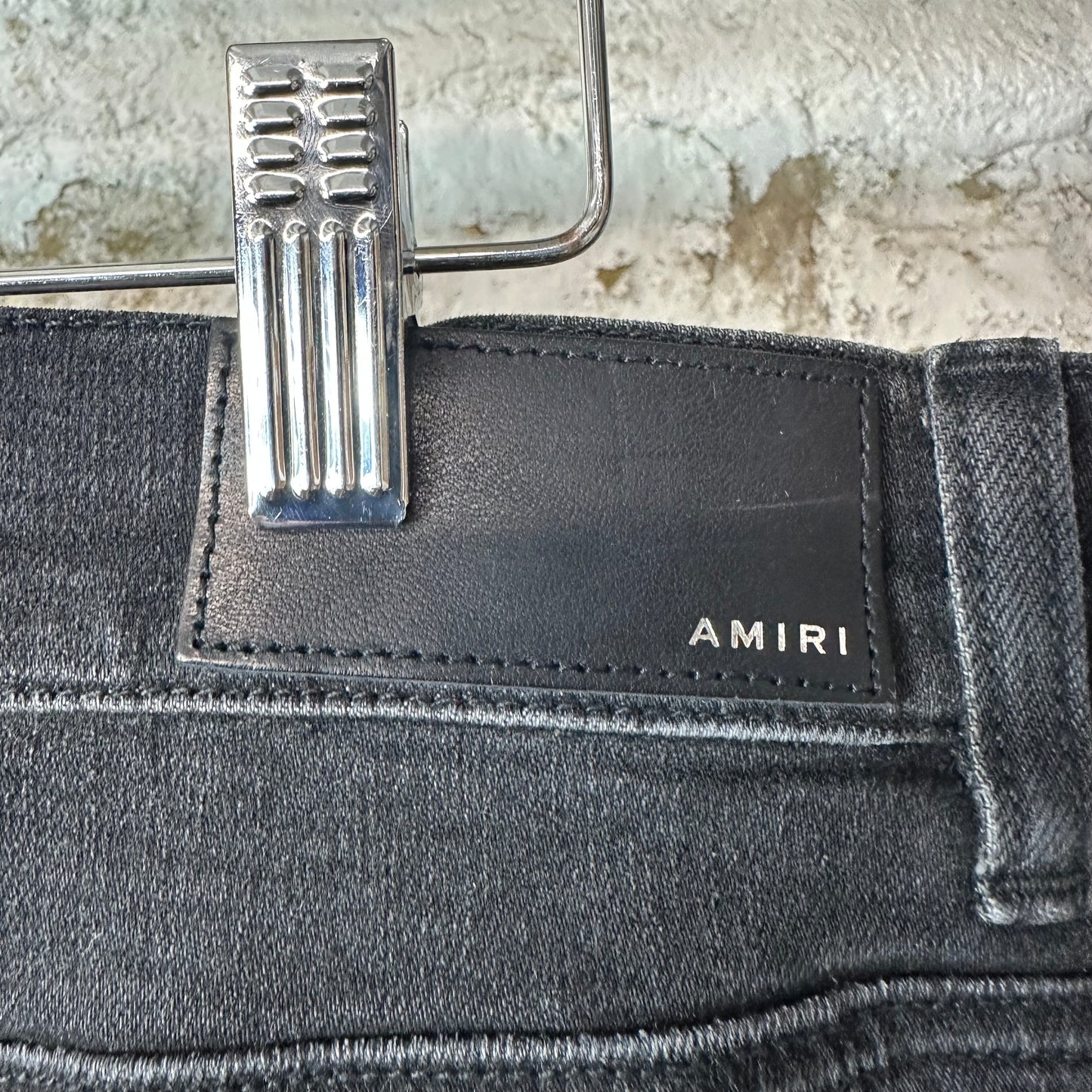 Amiri MX1 Multicolor Patch Black Denim Jeans Sz 34
