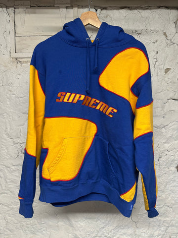 Supreme Big S Logo Blue Yellow Hoodie Sz M