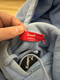 Supreme Split Spellout White Blue Hoodie Sz S