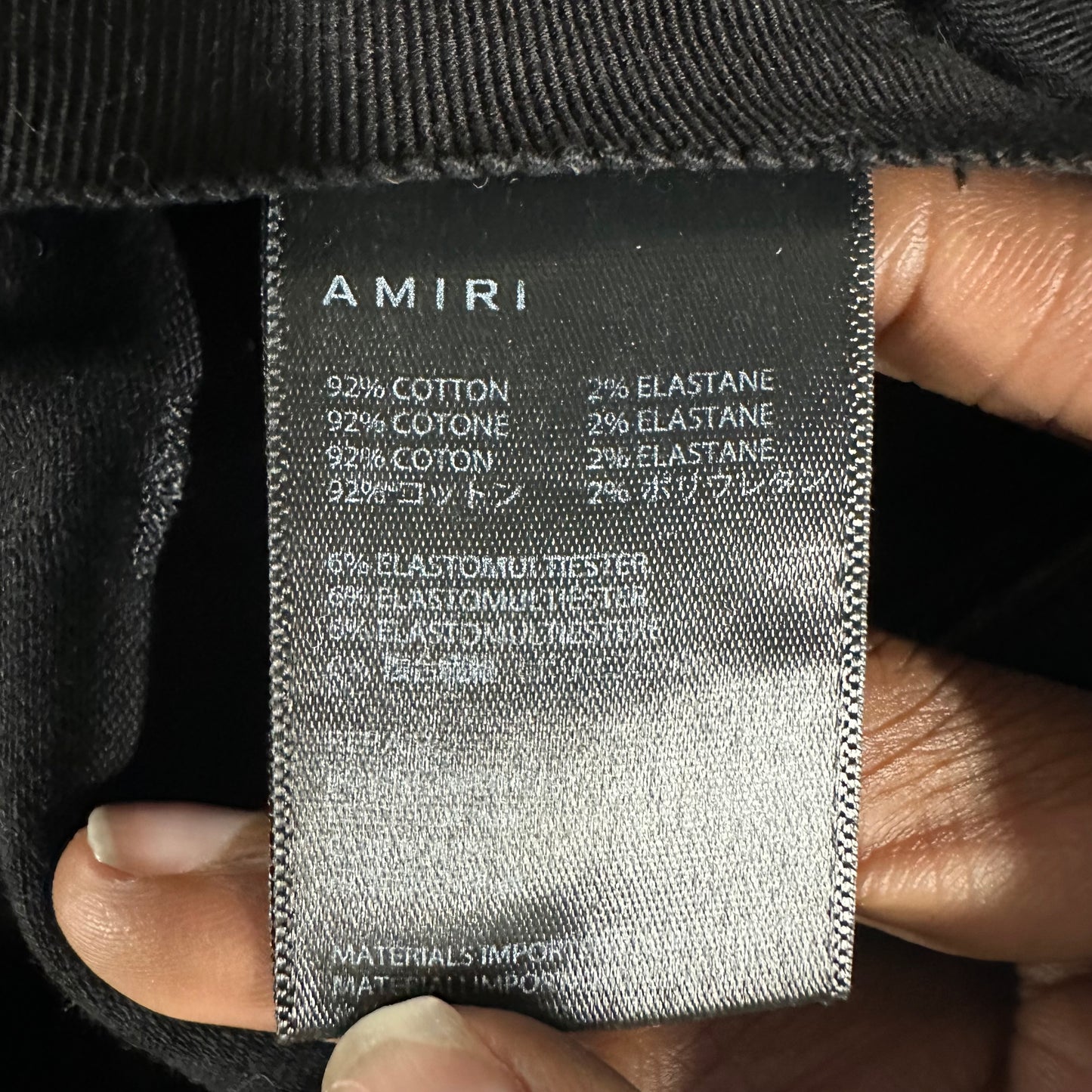 Amiri MX1 Black Leather Black Denim Jeans Sz 28