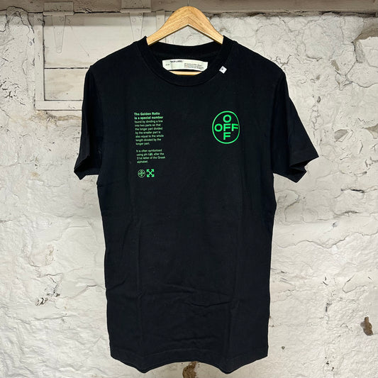 Off White Golden Ratio Green Black T-Shirt Sz M