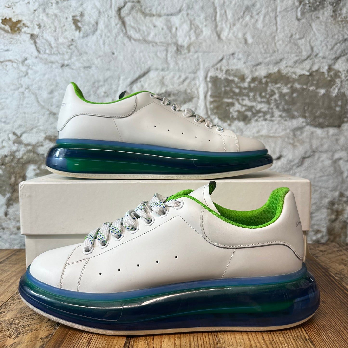 ALexander Mcqueen White Blue Green Bubble Sneaker Sz 11 (44)