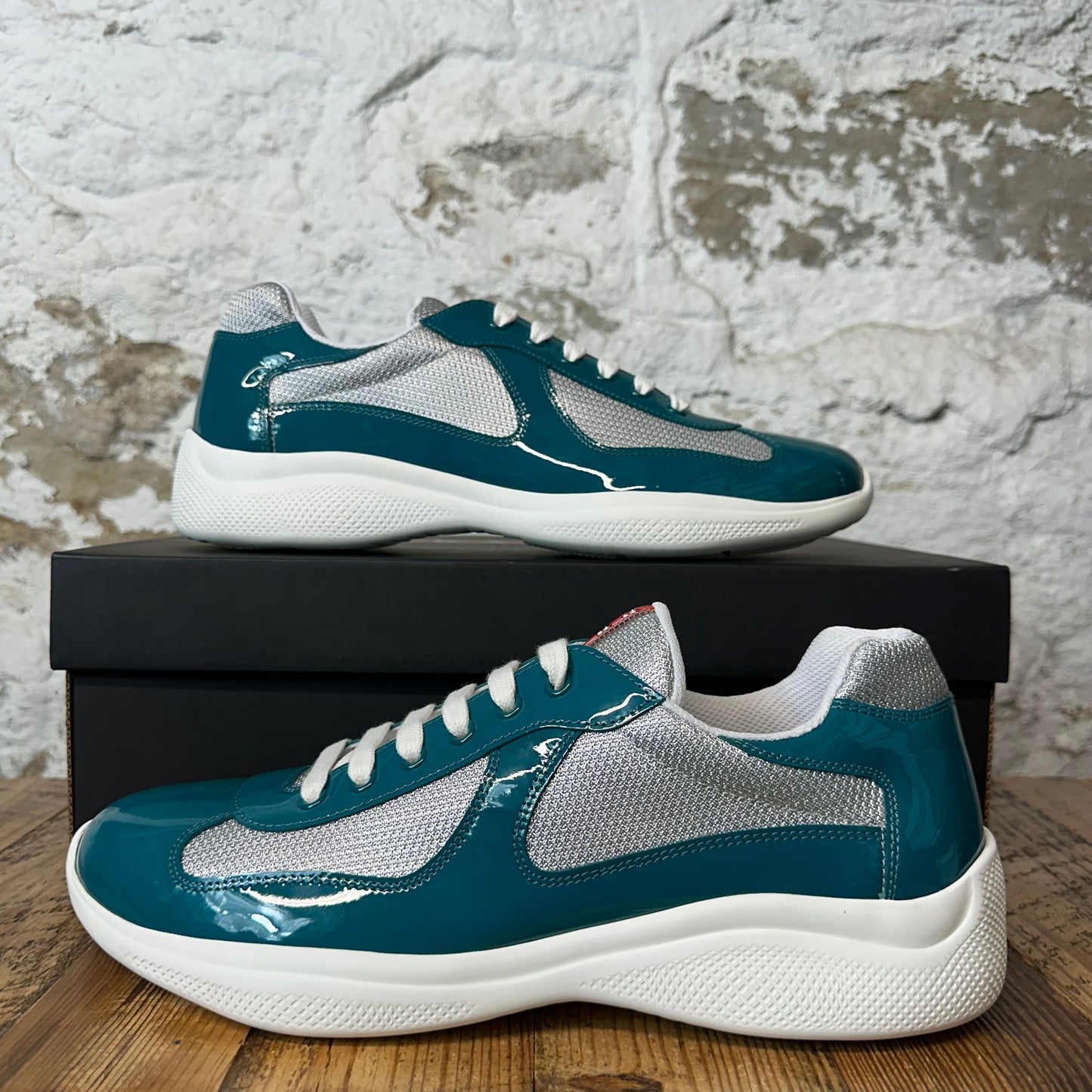 Prada Americas Cup Laguna Patent Sneaker Sz 10 DS