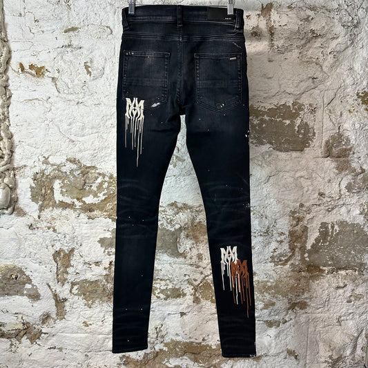 Amiri MA Drip Black Denim Jeans Sz 28