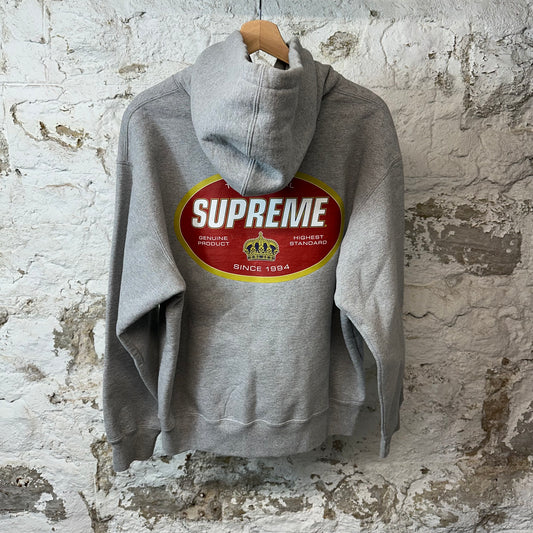 Supreme Crown Hoodie Gray Sz M