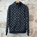 Louis Vuitton White Monogram Fleece Jacket Black Sz M