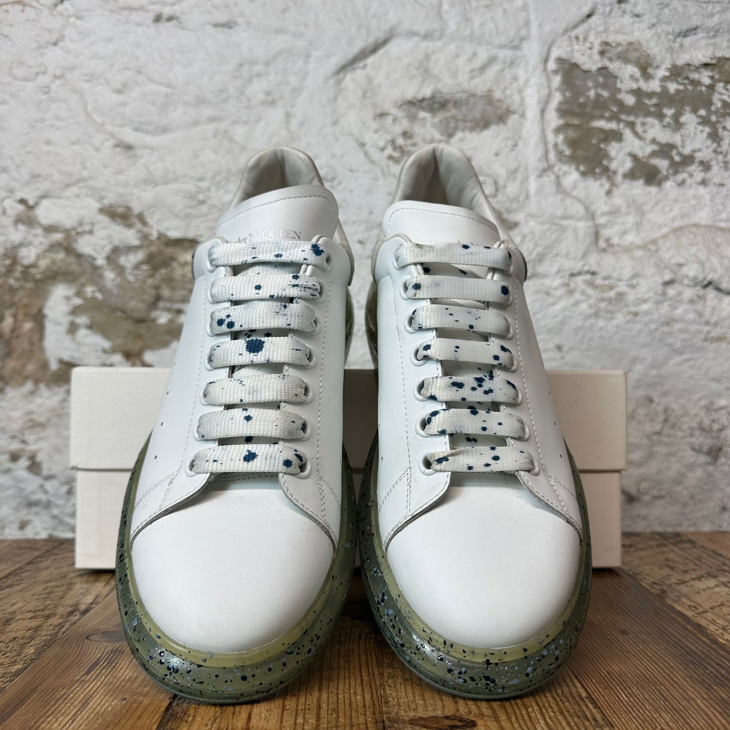 Alexander Mcqueen Grey Suede Tab Paint Splatter Sole Sneaker Sz 10 (43)