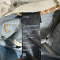 Amiri Knee Rip Plain Light Blue Denim Jeans Sz 32