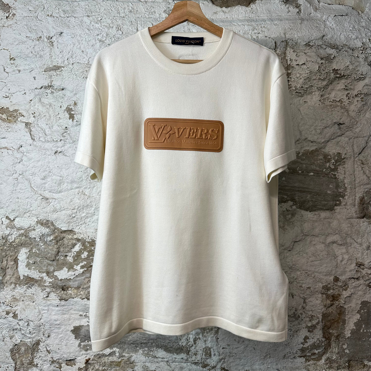 Louis Vuitton Lovers Patch Knit White T-Shirt Sz S
