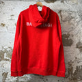 Balenciaga Embroidered Spellout Hoodie Red Sz M