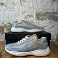 Prada Americas Cup Celeste Patent Grey White Sneaker Sz 5.5 (37.5)
