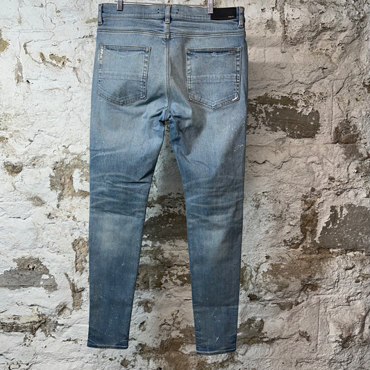 Amiri MX1 Green Plaid Flannel Blue Denim Jeans Sz 36