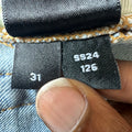 Amiri MX1 Yellow Suede Blue Denim Jeans Sz 31