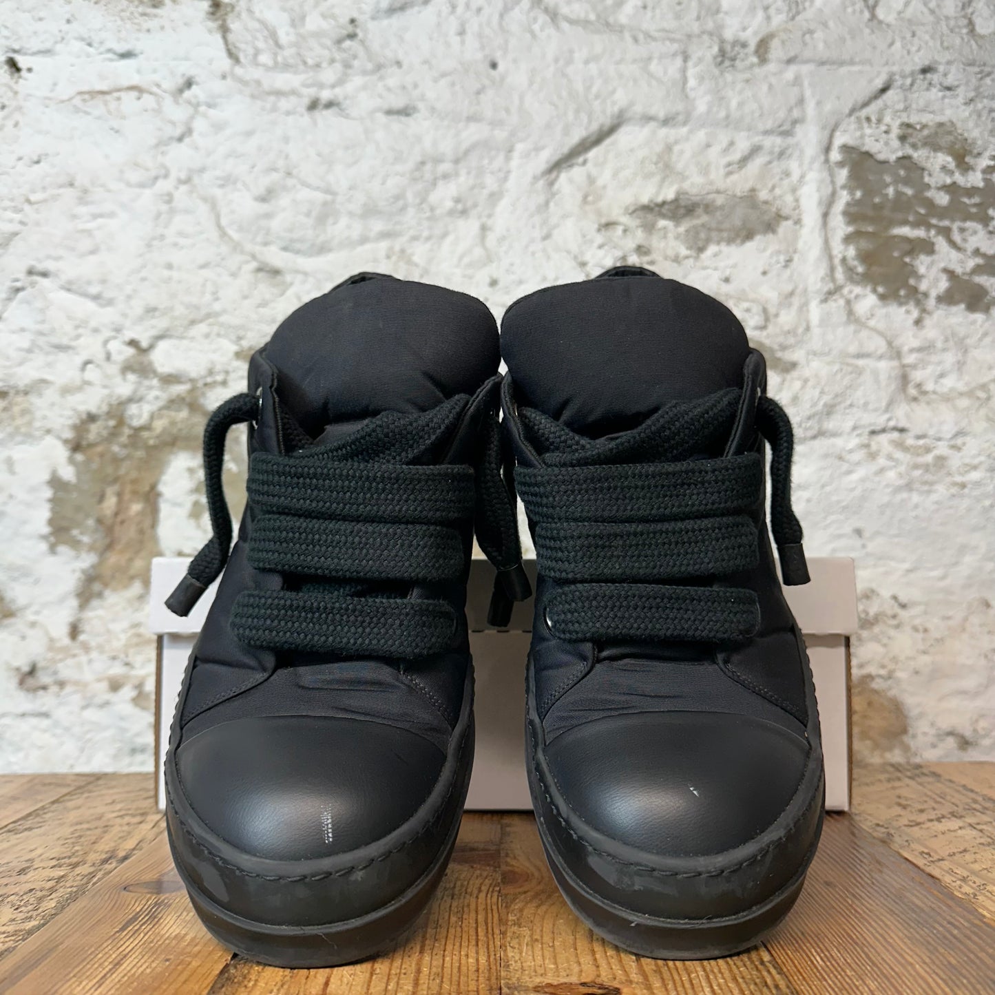 Rick Owens Jumbo Lace Puffer Triple Black Sneaker Sz 12 (45)