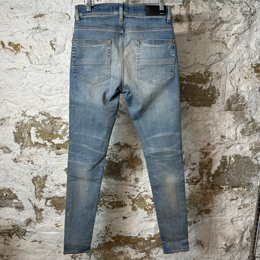 Amiri White MA Stripe Blue Denim Jeans Sz 31