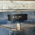 Amiri MX1 Orange Art Patch Blue Denim Jeans Sz 34